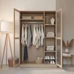 ROXANNE 3 Door Acrylic Panel Wardrobe-Oak - Image 2