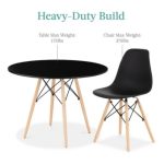 DORIS D79CM 4 Seater Round Dining Set-Black - Image 5