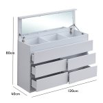 AVORANA 120cm 5 Drawer Dresser With Mirror-2 Colors - Image 6