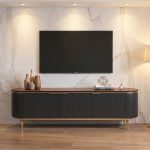 FRAU 180cm Flutter Door TV Cabinet-Dark Grey