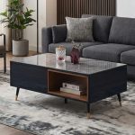 GLINDA 110cm High Gloss Coffee Table-Black