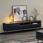 GLINDA 180cm High Gloss TV Cabinet-Black - Image 2