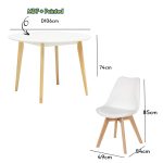 JAXON 4 Seater Round Dining Set-White - Image 5