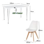JAXONO 4 Seater Dining Set-White - Image 5