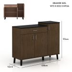 VUTO 3 Door 1 Drawer Melamine Top Base Kitchen Cabinet-2 Colors - Image 6