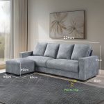 LETICE 4 Seater Sofa With Foot Stool-Marble Grey - Image 3