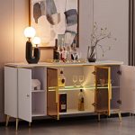 LOLLY 160cm Ceramic Top Flutter Sideboard-White - Image 2