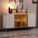 LOLLY 160cm Ceramic Top Flutter Sideboard-White