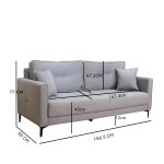 MERLINDA 3 Seater Pet Friendly Sofa-Grey - Image 10