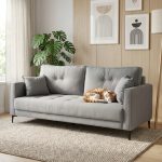 MERLINDA 3 Seater Pet Friendly Sofa-Grey - Image 2
