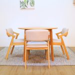 MIDNA 4 Seater Round Dining Set-Cream Cushion - Image 5