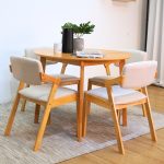 MIDNA Wooden Dining Chair-Cream Cushion - Image 5