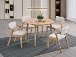 MIDNA Wooden Dining Chair-Cream Cushion - Image 8