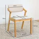 MIDNA Wooden Dining Chair-Cream Cushion - Image 3