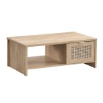 NOKA 100cm Coffee table-Rattan Oak - Image 2