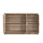 NOKA 120cm 3 Door Sideboard-Rattan Oak - Image 4