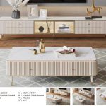 PEIGI 120cm Ceramic Top Flutter Coffee Table - Image 2