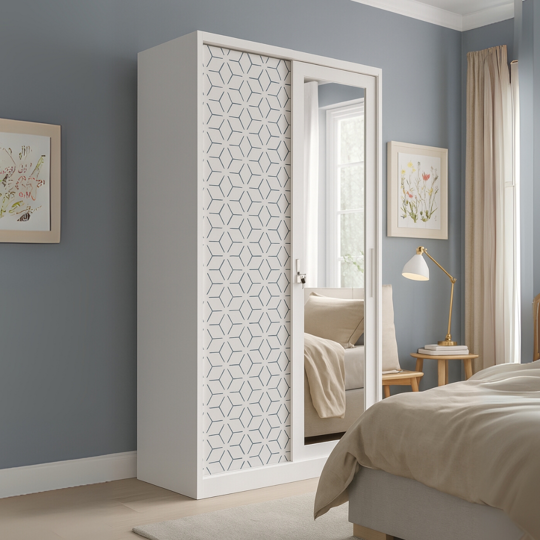 PIPER STEEL WARDROBE-2 PIPER Full Metal 2 Sliding Door Wardrobe - Image 1