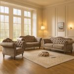 POLGARA 123 Seater Chesterfield Sofa-Brown - Image 3
