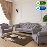 POLGARA 123 Seater Chesterfield Sofa-Grey