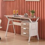 RECIFE 120cm 3 Drawers Study Desk-White - Image 2