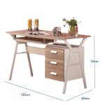 RECIFE 120cm 3 Drawers Study Desk-White - Image 3