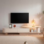 SHAFFER 220-250cm Extendable TV Cabinet - White Beige