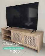 NOKA 150cm 2 Door TV Cabinet-Rattan Oak - Image 7