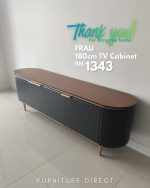 FRAU 180cm Flutter Door TV Cabinet-Dark Grey - Image 2