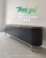 FRAU 180cm Flutter Door TV Cabinet-Dark Grey - Image 4