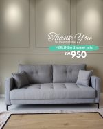 MERLINDA 3 Seater Pet Friendly Sofa-Grey - Image 13