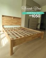 OGAKI Queen Full Solid Wood Bed Frames-Natural - Image 13