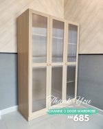 ROXANNE 3 Door Acrylic Panel Wardrobe-Oak - Image 7