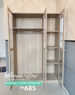 ROXANNE 3 Door Acrylic Panel Wardrobe-Oak - Image 10
