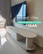 SHAFFER 220-250cm Extendable TV Cabinet - White Beige - Image 6