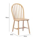 WINDSOR 4 Seater Solid Wood Round Dining Set-Natural - Image 4