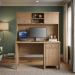 RHODA 120cm Study Desk With Hutch-Oak