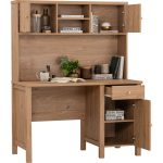 RHODA 120cm Study Desk With Hutch-Oak - Image 2
