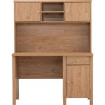RHODA 120cm Study Desk With Hutch-Oak - Image 3