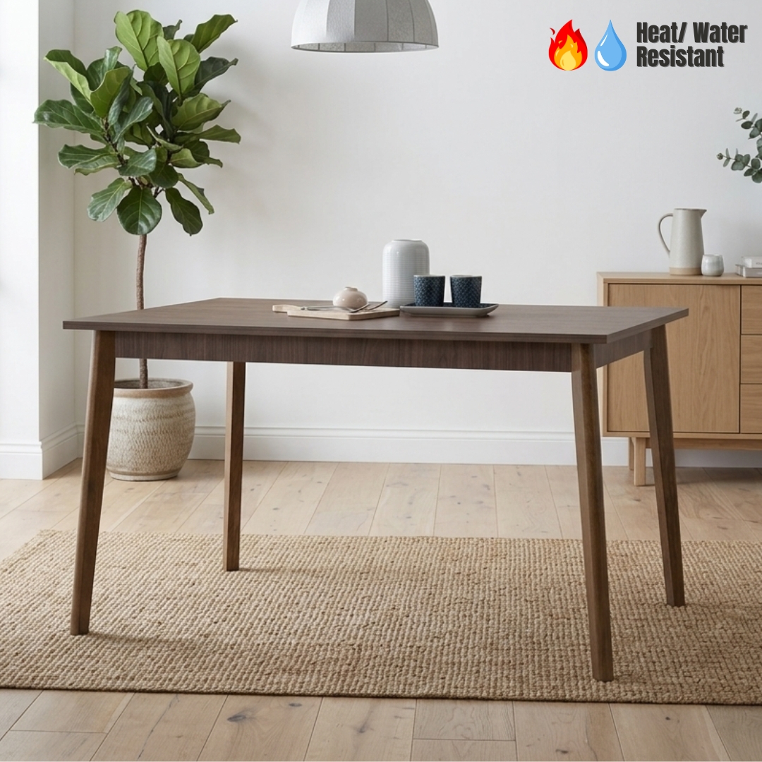 144078 MAIN 26 STARK 120cm Melamine Top Dining Table-Cocoa - Image 1