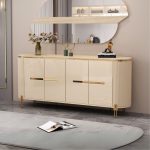 90584-DNBE/GD Dining Cabinet - Beige / Gold