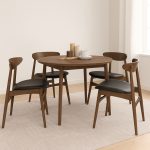 TRICIA 4 Seater Round Dining Set-Cocoa