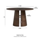 LUCA 4 Seater Round Dining Set-Cocoa - Image 9