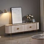 90456-HCWT 200cm Hall Cabinet - White / RoseGold