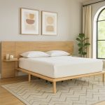 PROTO Queen Size Panel Headboard Bed Frame-Natural - Image 3