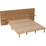 PROTO Queen Size Panel Headboard Bed Frame-Natural - Image 13