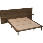 PROTO Queen Size Panel Headboard Bed Frame-Cocoa - Image 5