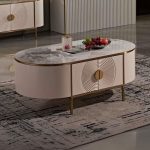90457-CTWT Coffee Table - White / RoseGold