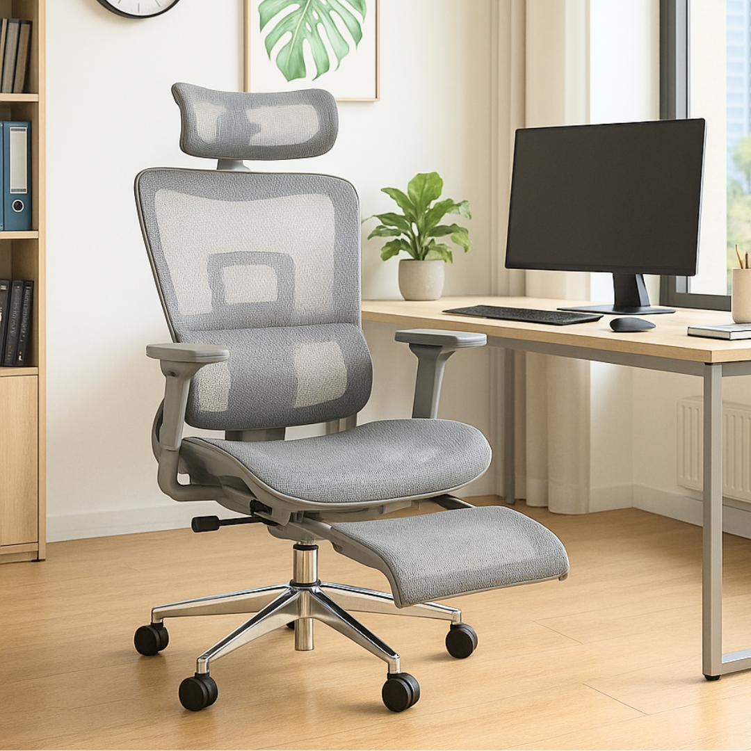 C668 OFFICE CHAIR-10 C668 High Back Ergonomic Chair-Grey - Image 1