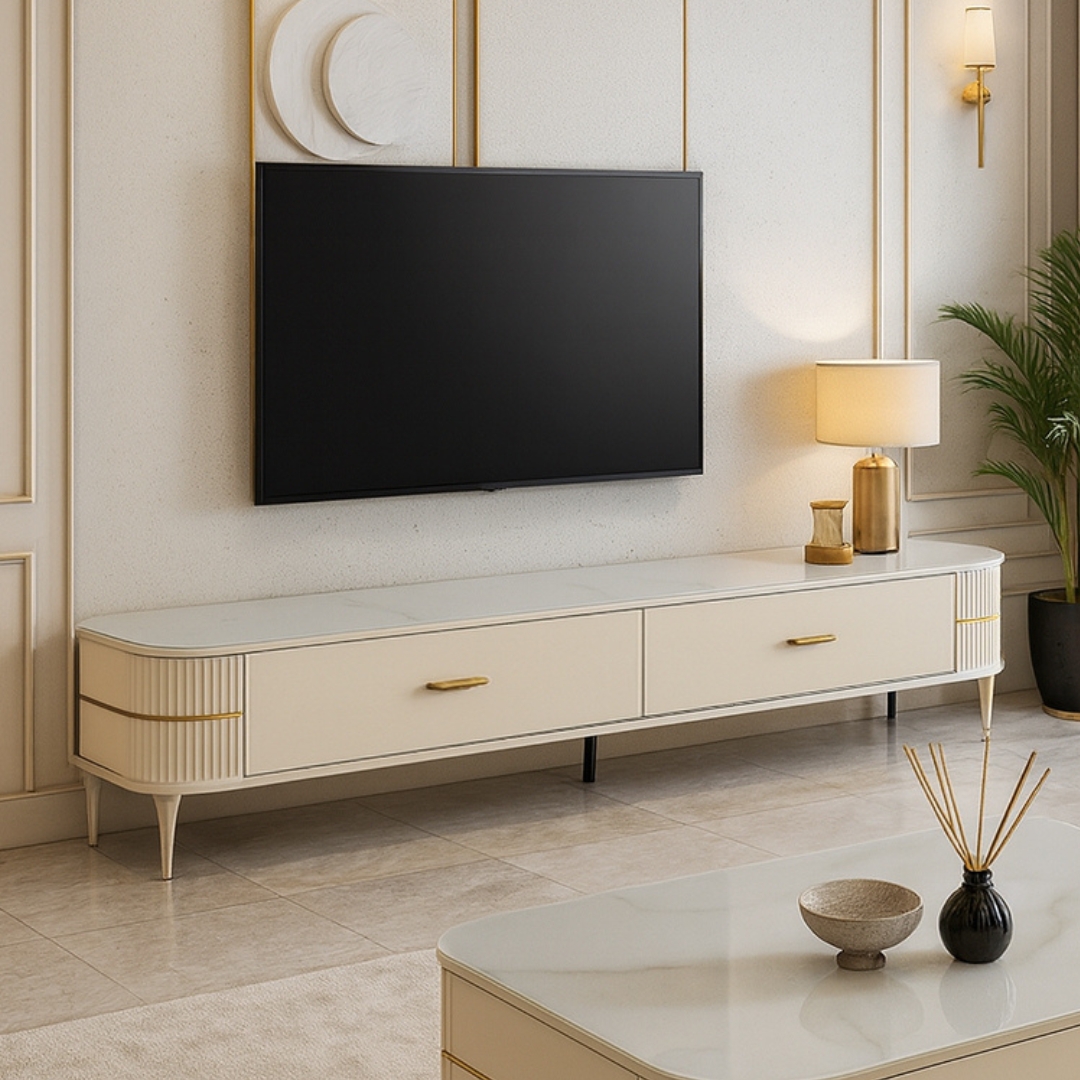 CHANTELLE LIVING-2 CHANTELLE 190cm TV Cabinet-White - Image 1